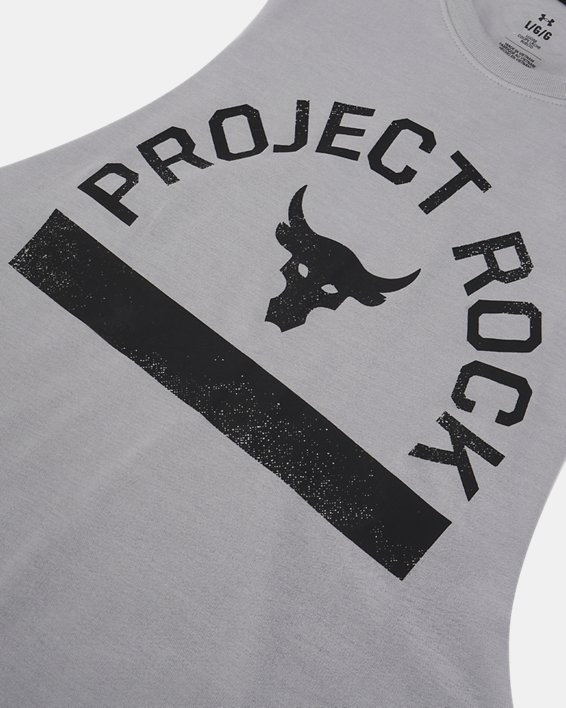 Men's Project Rock Payoff Graphic Sleeveless in Gray image number 4